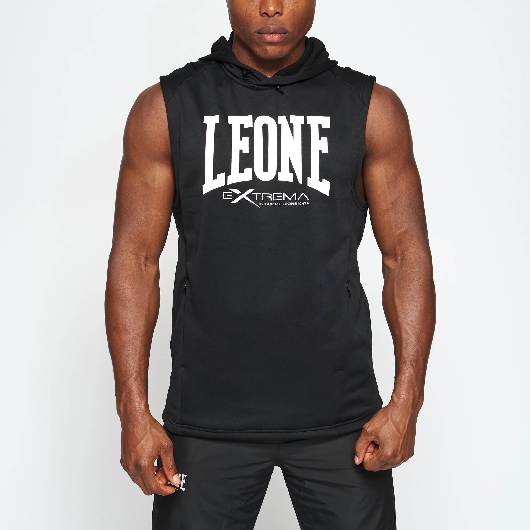 LOGO HOODED SLEEVELESS SWEATSHIRT