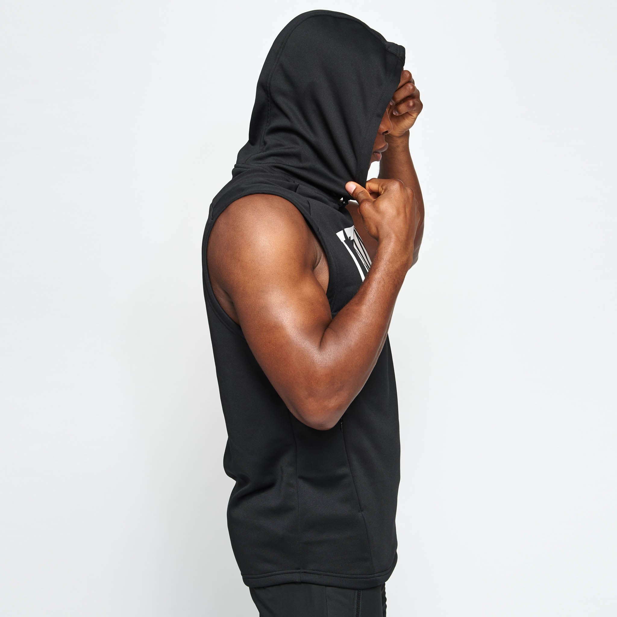 LOGO HOODED SLEEVELESS SWEATSHIRT