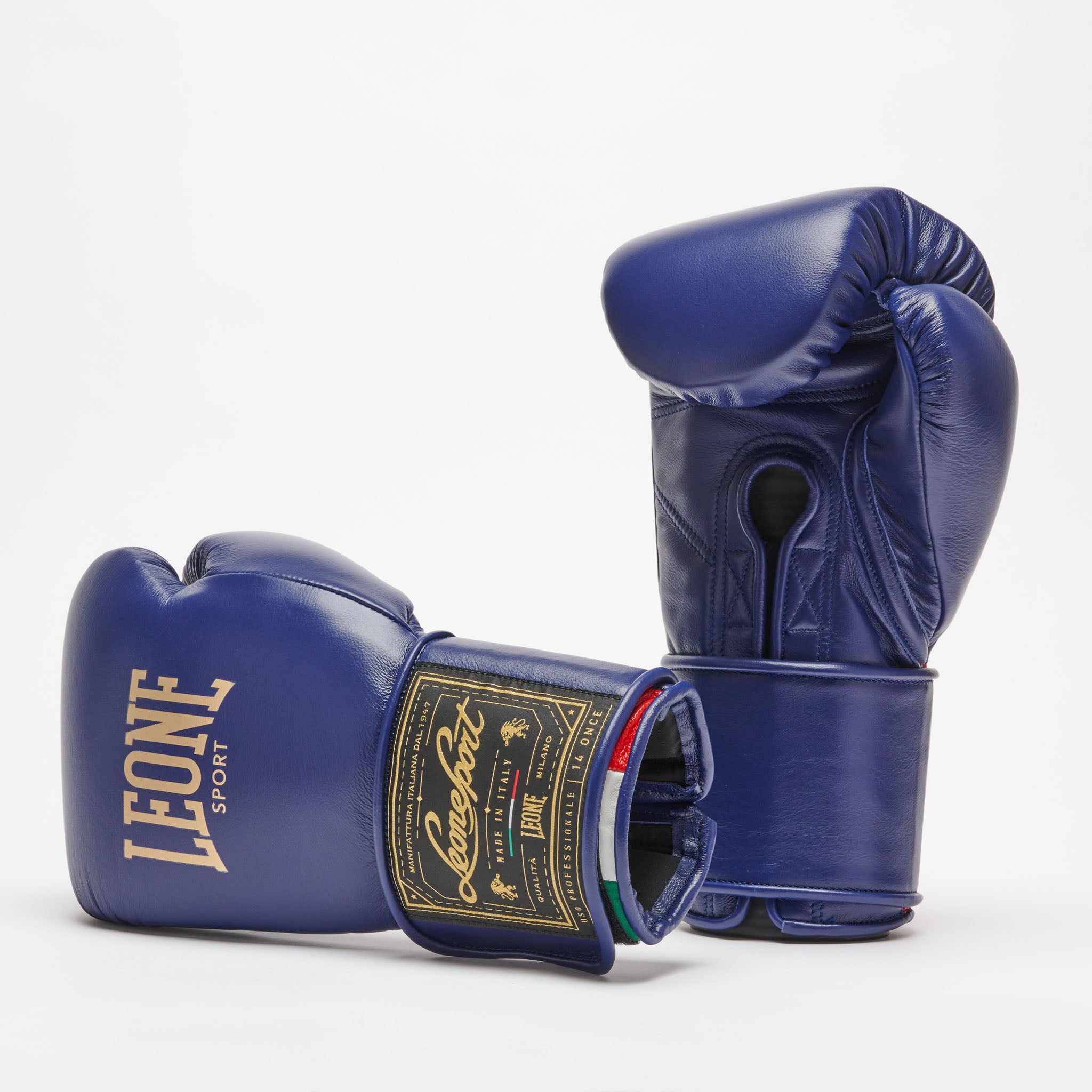 ORLANDO TRICOLORE BOXING GLOVES VELCRO GNO03V blue | Leone 1947