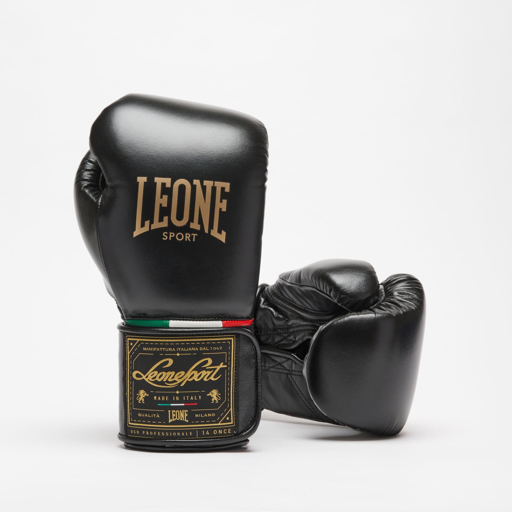 ORLANDO TRICOLORE BOXING GLOVES VELCRO GNO03V black | Leone 1947