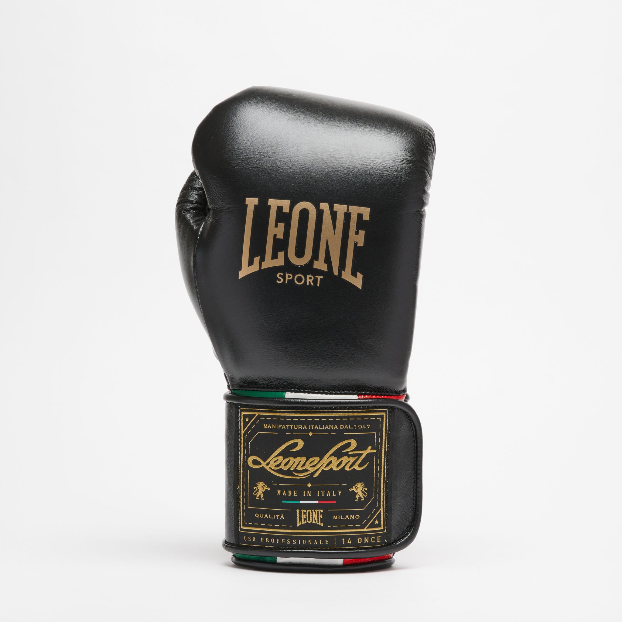 ORLANDO TRICOLORE BOXING GLOVES VELCRO GNO03V black | Leone 1947