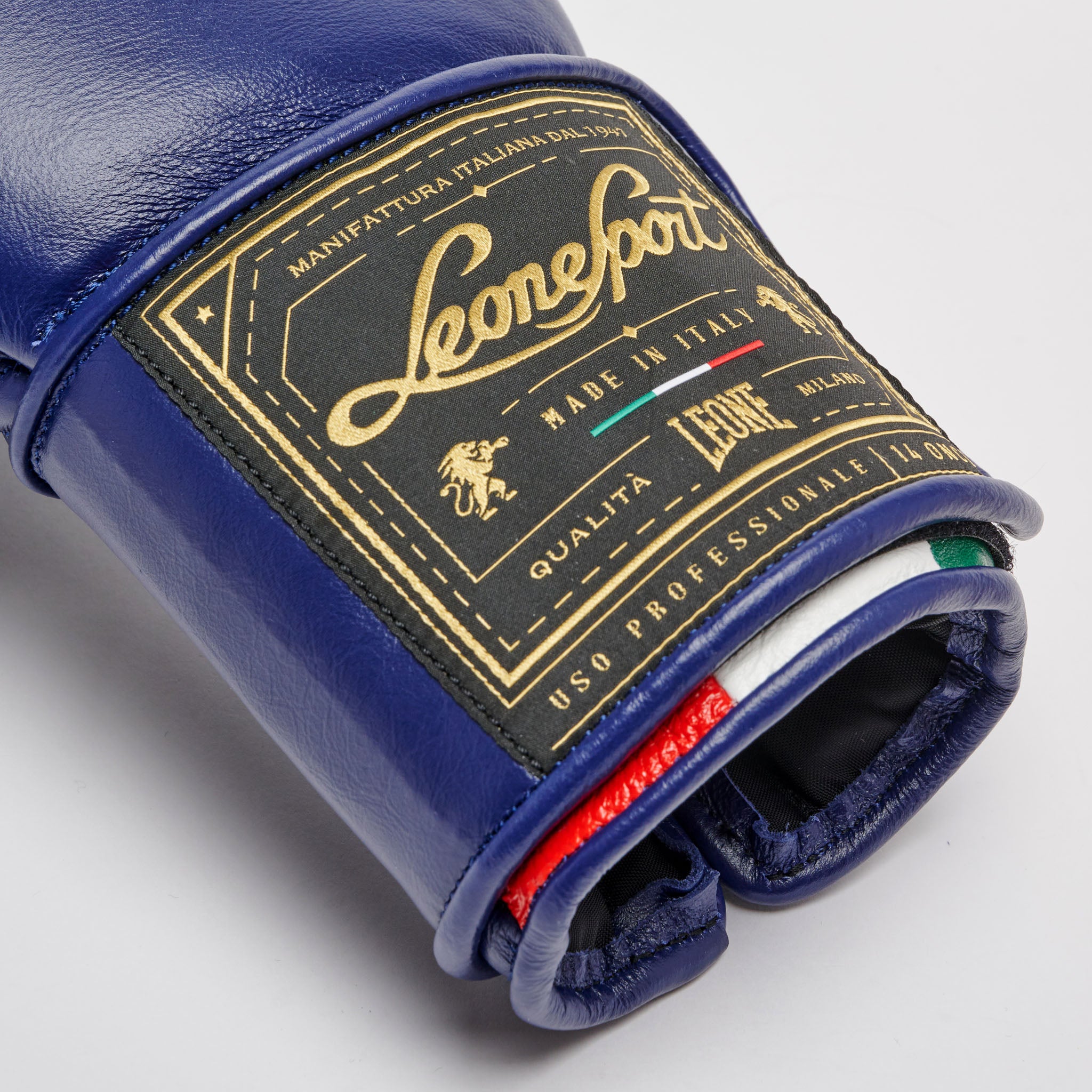 ORLANDO TRICOLORE BOXING GLOVES VELCRO GNO03V blue | Leone 1947